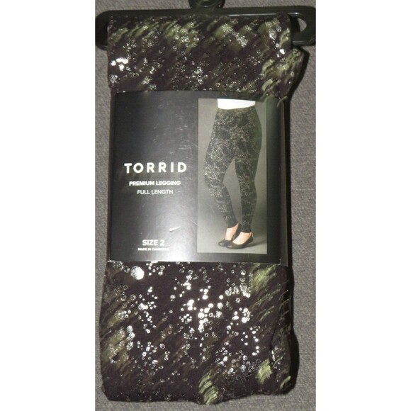 Torrid Premium Legging Gold Metallic Splattered High Rise Leggings Plus Size 2X - Picture 2 of 7